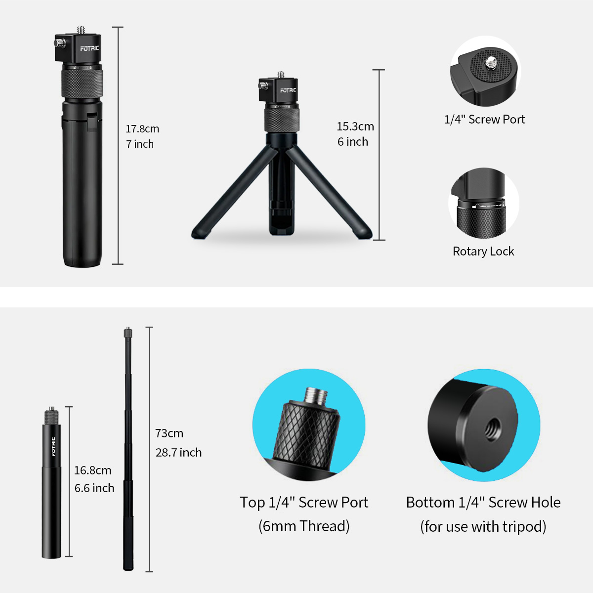 FOTRIC Tongkat Selfie Tersembu - Photography Basics ulasan dan harga