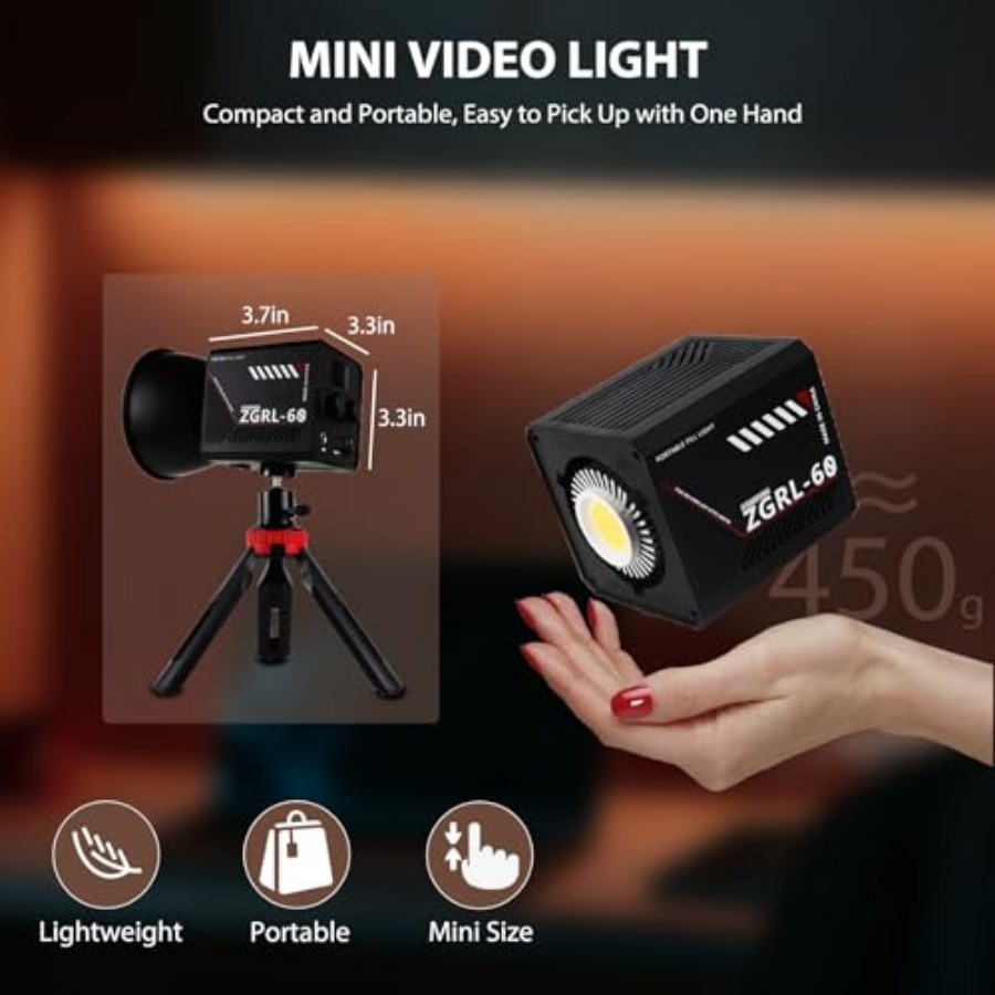 Lampu Video LED COB 60W Portab - Photography Videos Free ulasan dan harga